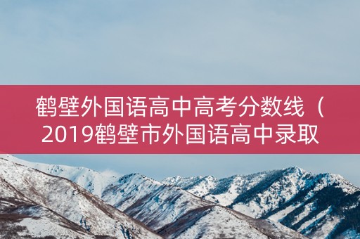 鹤壁外国语高中高考分数线（2019鹤壁市外国语高中录取分数线）