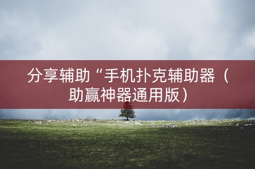 分享辅助“手机扑克辅助器（助赢神器通用版）