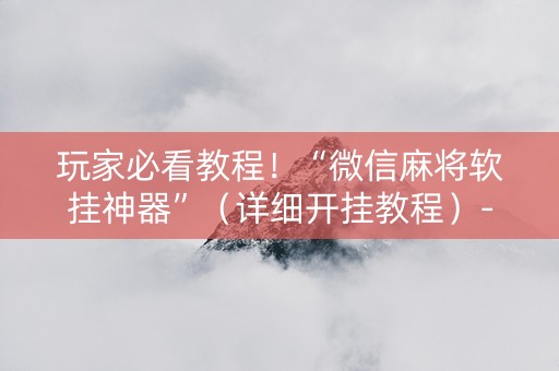 玩家必看教程！“微信麻将软挂神器”（详细开挂教程）-哔哩哔哩