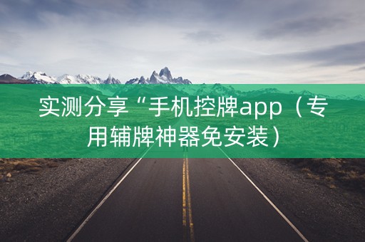 实测分享“手机控牌app（专用辅牌神器免安装）