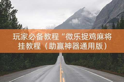 玩家必备教程“微乐捉鸡麻将挂教程（助赢神器通用版）