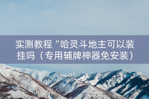 实测教程“哈灵斗地主可以装挂吗（专用辅牌神器免安装）