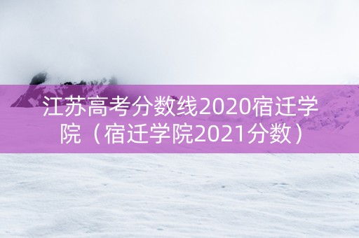 江苏高考分数线2020宿迁学院（宿迁学院2021分数）