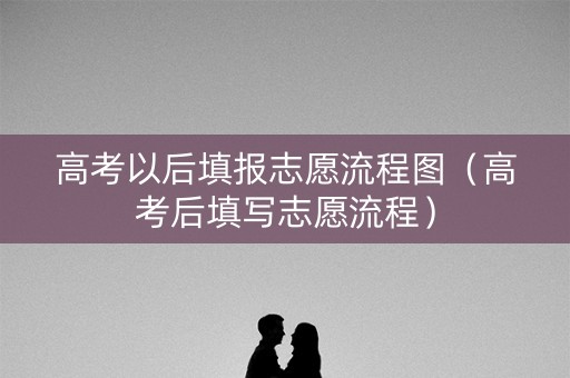 高考以后填报志愿流程图（高考后填写志愿流程）