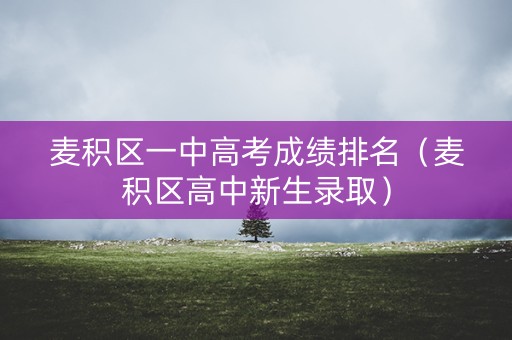 麦积区一中高考成绩排名（麦积区高中新生录取）