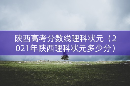 陕西高考分数线理科状元（2021年陕西理科状元多少分）