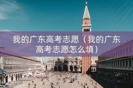 我的广东高考志愿（我的广东高考志愿怎么填）