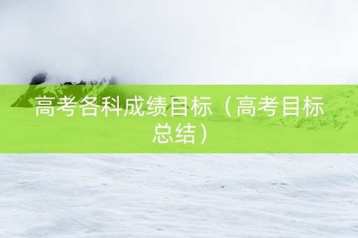高考各科成绩目标（高考目标总结）
