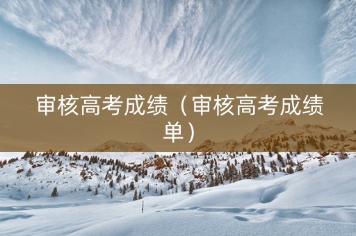 审核高考成绩（审核高考成绩单）
