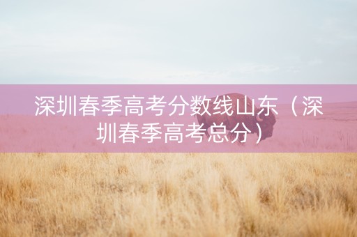 深圳春季高考分数线山东（深圳春季高考总分）