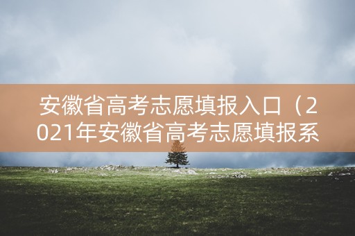 安徽省高考志愿填报入口（2021年安徽省高考志愿填报系统登录网址）