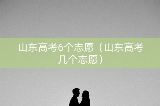 山东高考6个志愿（山东高考几个志愿）