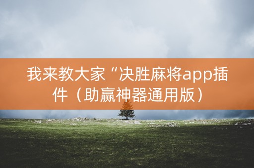 我来教大家“决胜麻将app插件（助赢神器通用版）