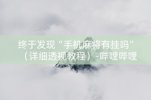 终于发现“手机麻将有挂吗”（详细透视教程）-哔哩哔哩