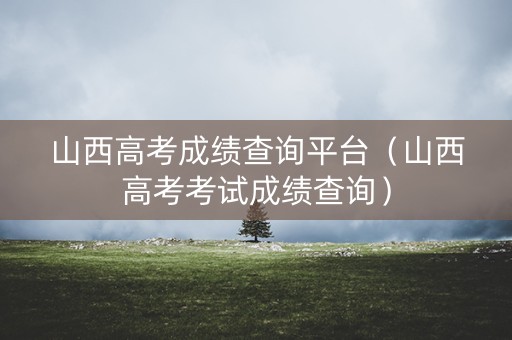 山西高考成绩查询平台（山西高考考试成绩查询）