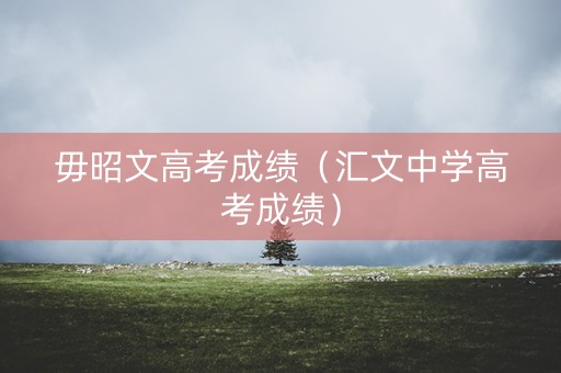 毋昭文高考成绩（汇文中学高考成绩）