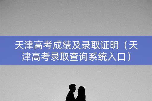天津高考成绩及录取证明（天津高考录取查询系统入口）
