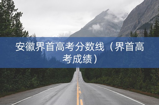 安徽界首高考分数线（界首高考成绩）