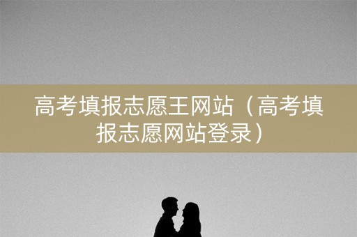 高考填报志愿王网站（高考填报志愿网站登录）