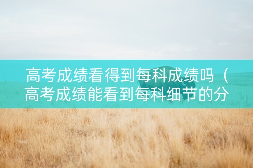 高考成绩看得到每科成绩吗（高考成绩能看到每科细节的分数吗）