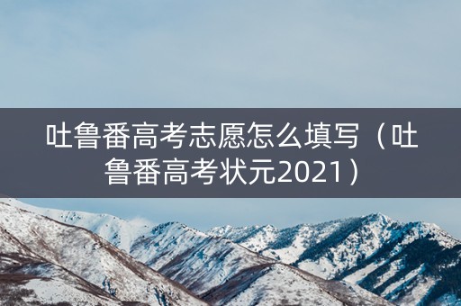 吐鲁番高考志愿怎么填写（吐鲁番高考状元2021）