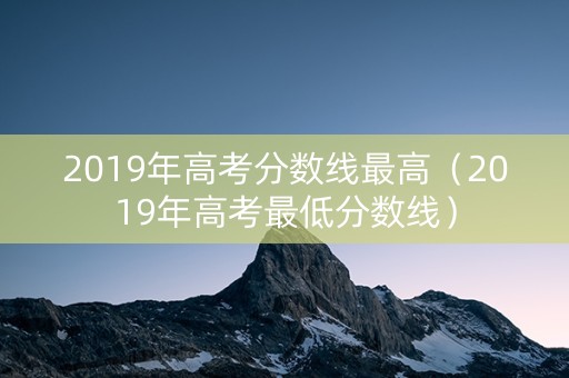 2019年高考分数线最高（2019年高考最低分数线）