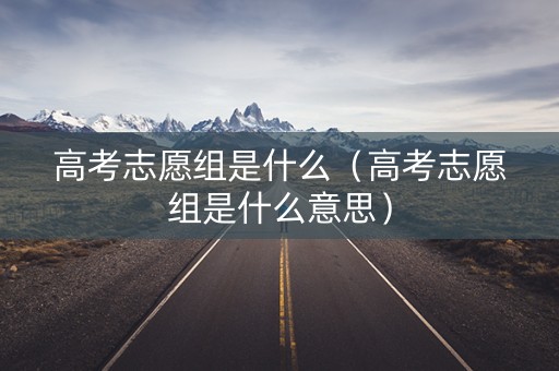 高考志愿组是什么（高考志愿组是什么意思）