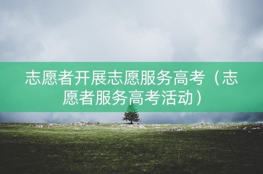 志愿者开展志愿服务高考（志愿者服务高考活动）