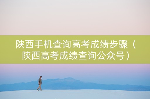 陕西手机查询高考成绩步骤（陕西高考成绩查询公众号）
