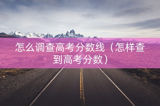 怎么调查高考分数线（怎样查到高考分数）