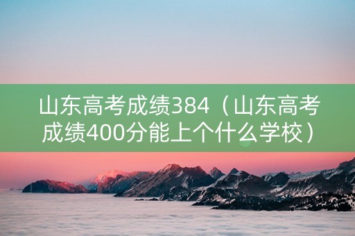 山东高考成绩384（山东高考成绩400分能上个什么学校）
