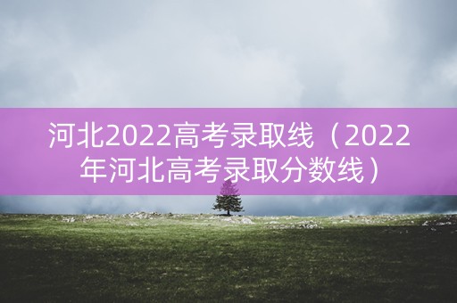 河北2022高考录取线（2022年河北高考录取分数线）