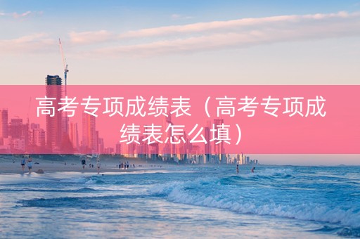 高考专项成绩表（高考专项成绩表怎么填）