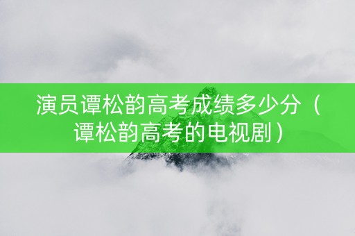 演员谭松韵高考成绩多少分（谭松韵高考的电视剧）