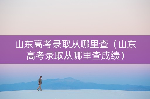 山东高考录取从哪里查（山东高考录取从哪里查成绩）