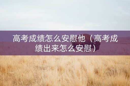 高考成绩怎么安慰他（高考成绩出来怎么安慰）