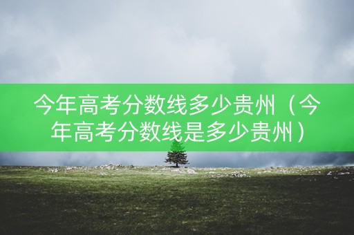 今年高考分数线多少贵州（今年高考分数线是多少贵州）