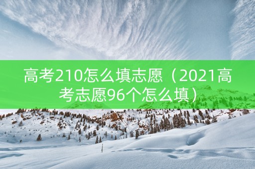 高考210怎么填志愿（2021高考志愿96个怎么填）
