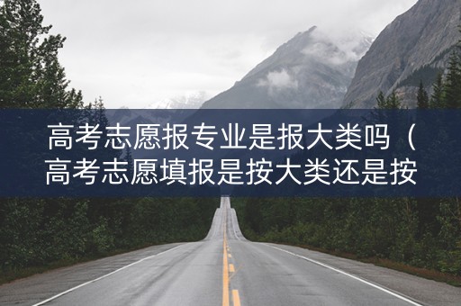 高考志愿报专业是报大类吗（高考志愿填报是按大类还是按专业报）
