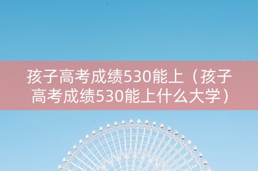孩子高考成绩530能上（孩子高考成绩530能上什么大学）