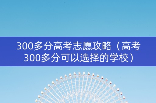 300多分高考志愿攻略（高考300多分可以选择的学校）