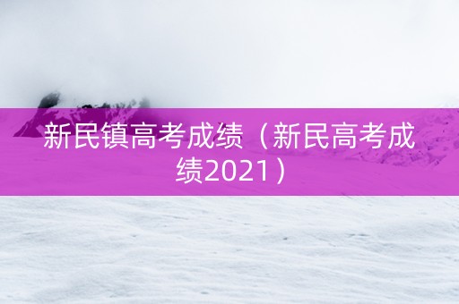 新民镇高考成绩（新民高考成绩2021）