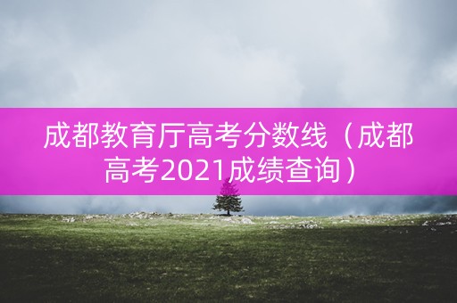 成都教育厅高考分数线（成都高考2021成绩查询）
