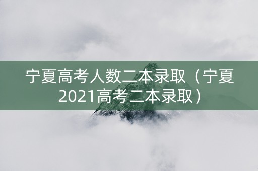 宁夏高考人数二本录取（宁夏2021高考二本录取）