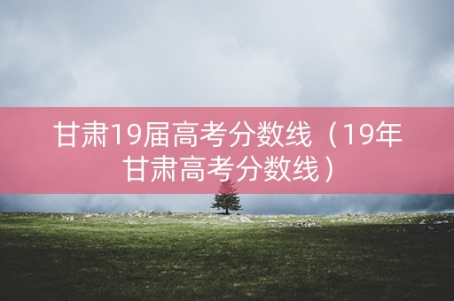 甘肃19届高考分数线（19年甘肃高考分数线）