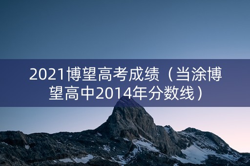 2021博望高考成绩（当涂博望高中2014年分数线）