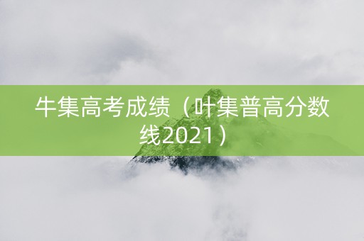 牛集高考成绩（叶集普高分数线2021）