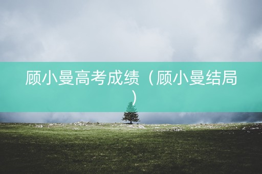 顾小曼高考成绩（顾小曼结局）
