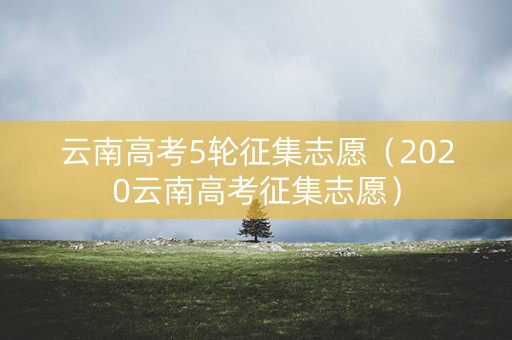 云南高考5轮征集志愿（2020云南高考征集志愿）