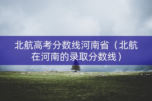 北航高考分数线河南省（北航在河南的录取分数线）